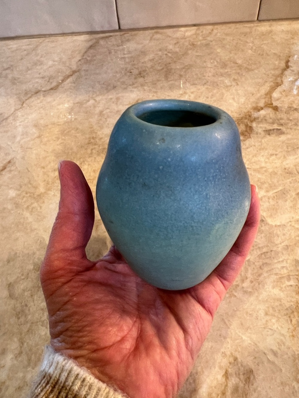 Van Briggle Art Pottery Ceramic Vase - ming blue turquoise